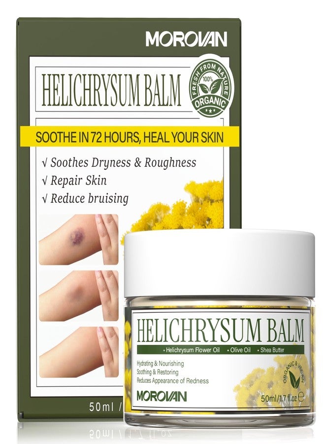 Morovan Elderly Bruise Balm Helichrysum: Multi-Purpose Skin Balm for Bruises, Veins, Burns & Redness from Activity & Aging, Promotes Healing & Circulation for Men & Women - Image 1